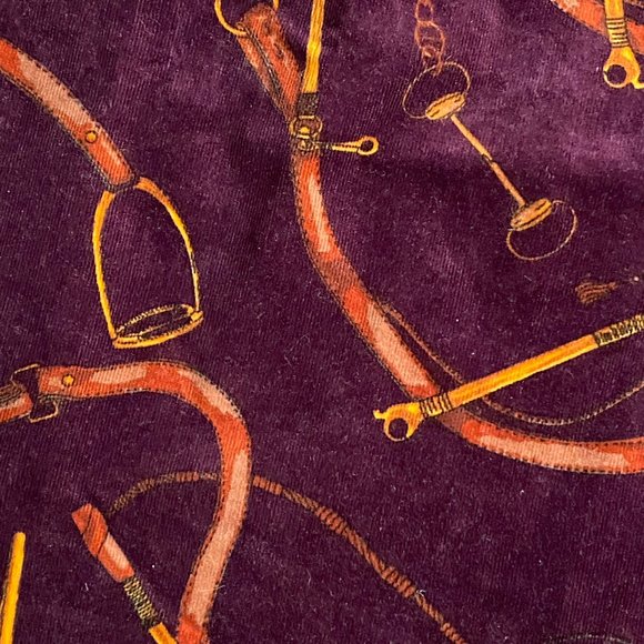 Talbots Equestrian Print Corduroy Skirt in Burgundy US8 - O299 - Picture 2 of 5